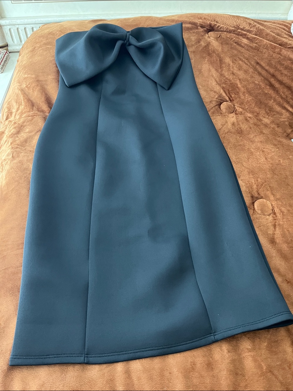 Ashley Stewart Strapless Bow Detail Black Cocktail Dress Size 14/16